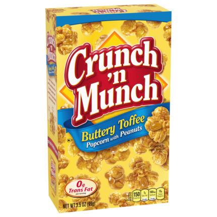 Crunch'N Munch, Buttery Toffee Popcorn With Peanuts, Case Of 12, 3.5 Oz