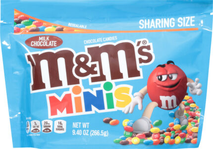 M&M'S, Minis Milk Chocolate Candies Sharing Size, Case Of 8, 9.4 Oz