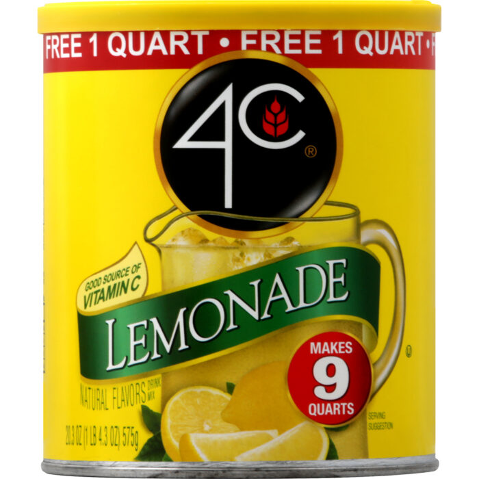 4C Foods, Lemonade Drink Mix Makes 9 Quarts, Case Of 6, 18.6 Oz - Image 1
