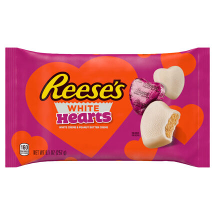 Reese'S, White Hearts White Creme & Peanut Butter Creme, Case Of 15, 9.1 Oz