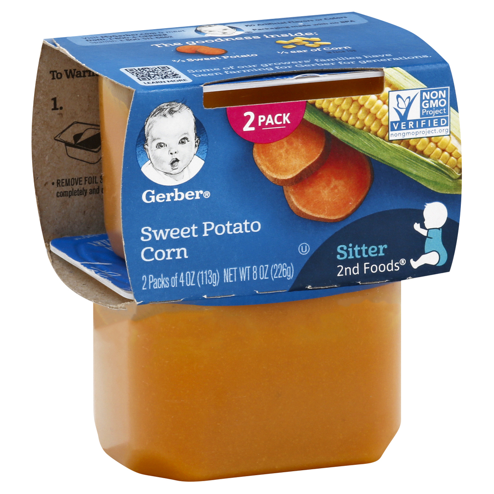 28b4c73869d14982aec4447cb3cd772b3Fsize3D1000_Syndigo.jpg Gerber, 2Nd Foods Sitter Sweet Potato Corn Tubs, Case Of 8, 8 Oz - Image 1