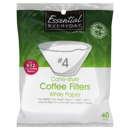 Essential Everyday, #4 Cone Filter White, Case Of 15, 40 Ct