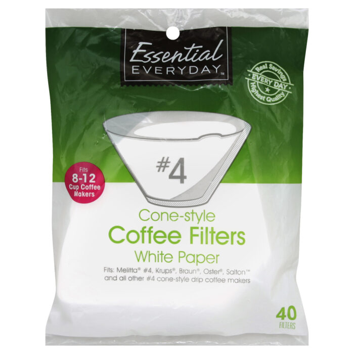 Essential Everyday, #4 Cone Filter White, Case Of 15, 40 Ct - Image 1