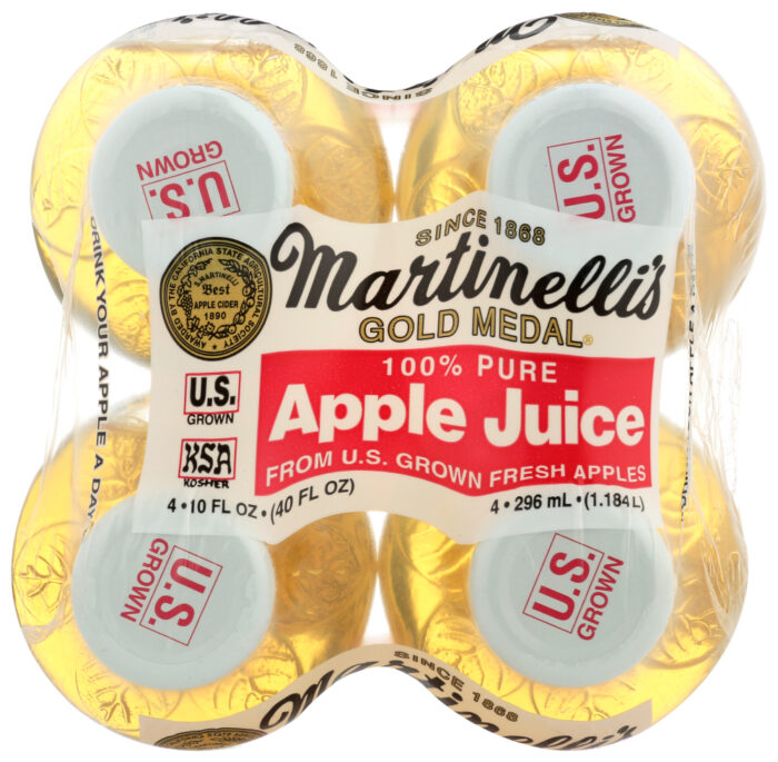 Martinelli'S, Apple Juice Four Bottles, Case Of 6, 4/10 Oz - Image 1