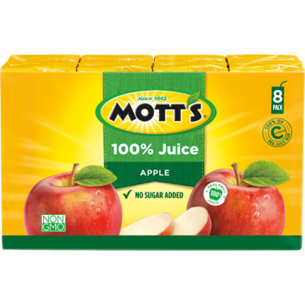 Mott'S, 100% Original Apple Juice Boxes 8Ct/6.75 Fl Oz, Case Of 4, 54 Fl Oz