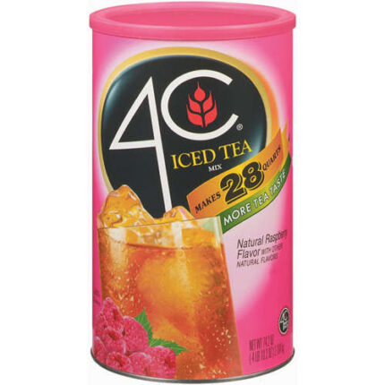 4C Foods, Iced Raspberry Tea Mix Canister, Case Of 6, 66.1 Oz