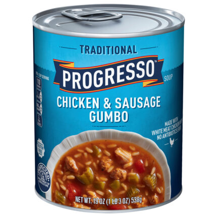 Progresso, Traditional Chicken & Sausage Gumbo Soup, Case Of 12, 19 Oz