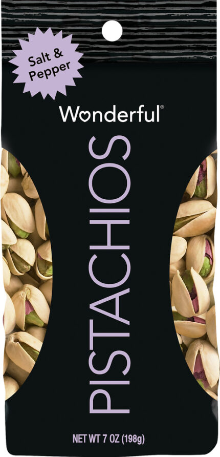 Wonderful, Salt And Pepper Pistachios, Case Of 12, 7 Oz