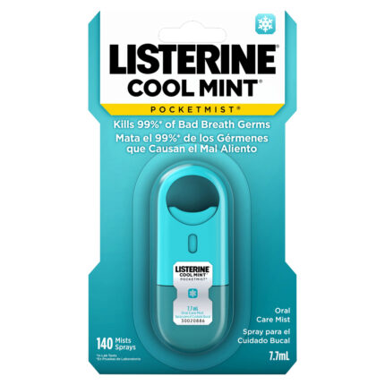 Listerine, Pocketmist Cool Mint Oral Care Mist For Bad Breath, Case Of 6, 7.7 Ml