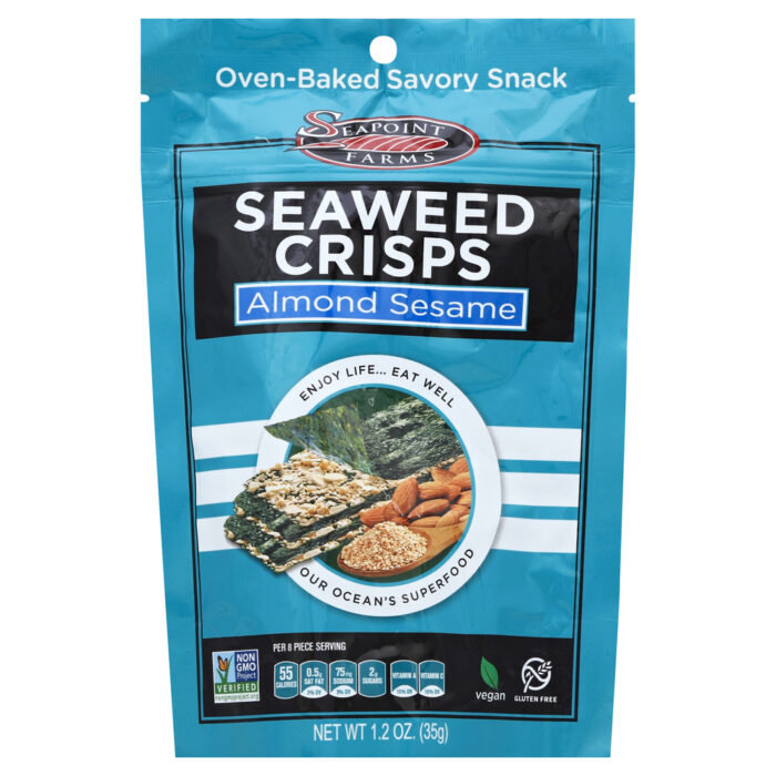 Seapnt Seaweed Crsps,Alm Sesame 1.2 Oz - Image 1