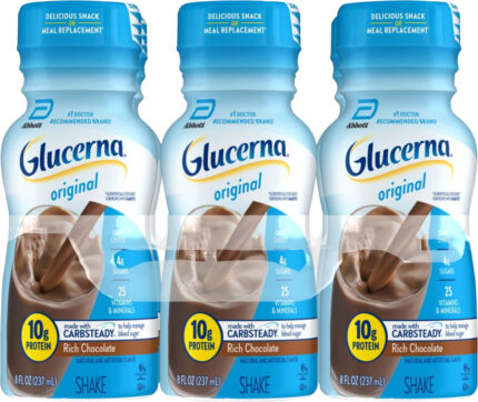 Glucerna, Original Shake Rich Chocolate 6/8 Fl Oz, Case Of 4, 48 Fl Oz