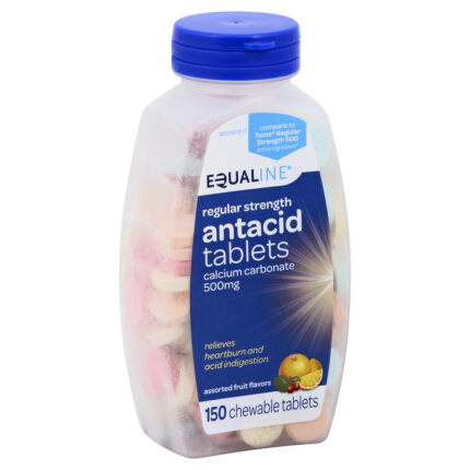Equaline, Antacid Regular Strength Chewable Tablets Assorted Fruit Flavors , Case Of 6, 150 Ct