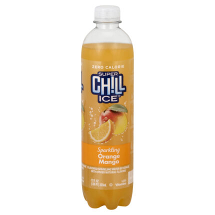 Super Chill, Sparkling Water Beverage Orange Mango, Case Of 12, 17 Fl Oz