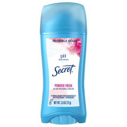 Secret, Invisible Solid Antiperspirant And Deodorant Powder Fresh, Case Of 6, 2.6 Oz