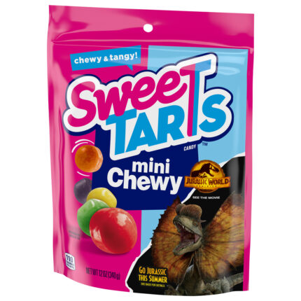 Sweetarts, Chewy Mini Jurassic World Dominion Candy, Case Of 8, 12 Oz