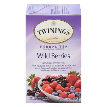 Twinings Tea, Tea Bags Wild Berries Herbal Tea, Case Of 6, 20 Bag