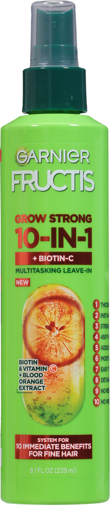 Garnier, Grow Strong 10-In-1 Biotin-C Multitasking Leaves, Case Of 6, 8.1 Fl Oz