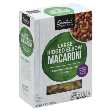 Essential Everyday, Large Elbow Macaroni, Case Of 12, 16 Oz