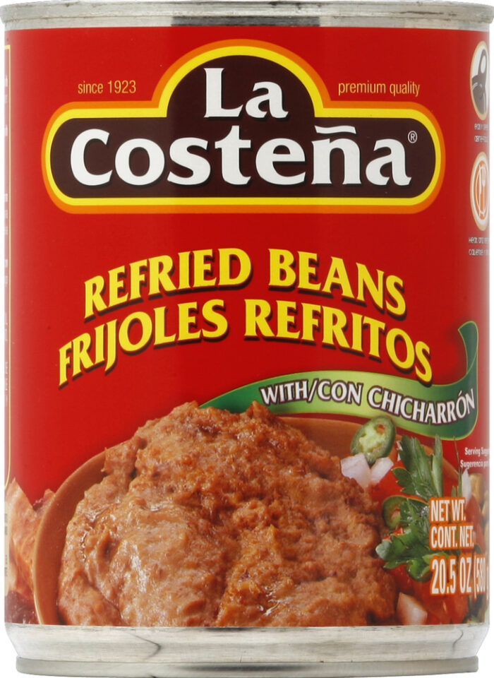 La Costena, Refried Pinto Beans With Chicharron, Case Of 12, 20.5 Oz - Image 1