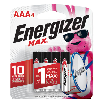 Energizer, Max Alkaline Batteries Size Aaa 1.5V, Case Of 12, 4 Ct