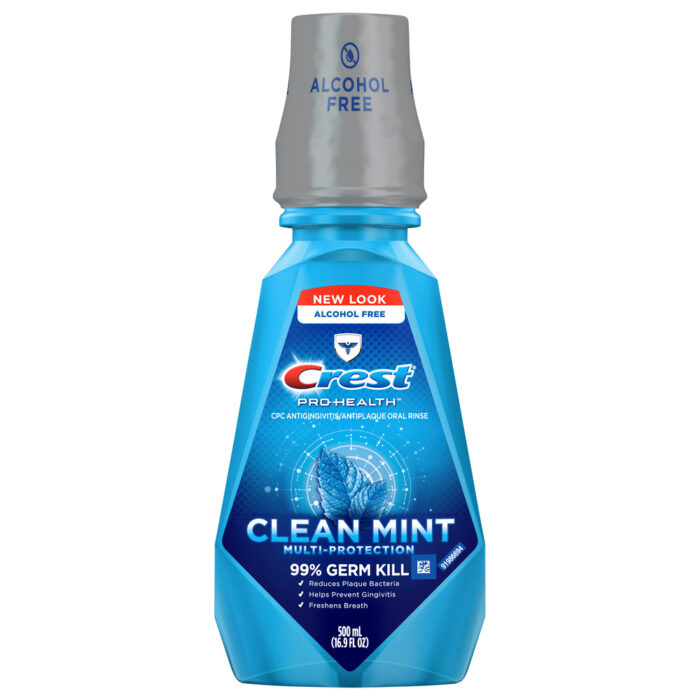 Crest, Pro Health Multi Protection Clean Mint Cpc Cetylpyridinium Chloride Antigingivitis/Antiplaque Oral Rinse, Case Of 4, 16.9 Fl Oz - Image 1