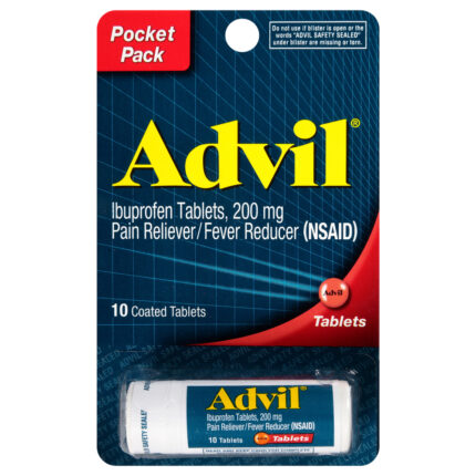 Advil, Ibuprofen Pain Reliever And Fever Reducer Coated Tablets, Case Of 12, 10 Ct
