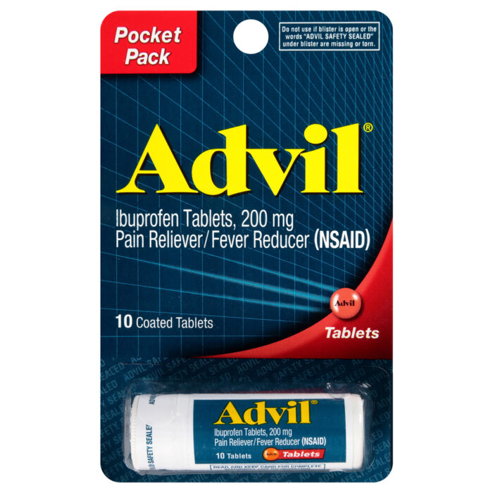Advil, Ibuprofen Pain Reliever And Fever Reducer Coated Tablets, Case Of 12, 10 Ct - Image 1