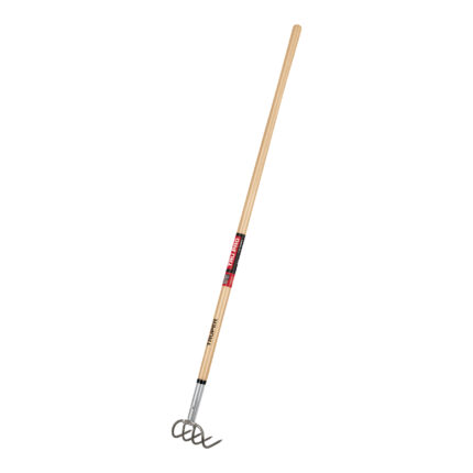 4 Tines Forged Cultivator, 5" Head, Ash Handle