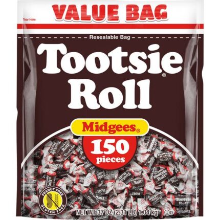Tootsie, Tootie Roll Chocolate Chews Midgees Value Bag, Case Of 6, 37 Oz