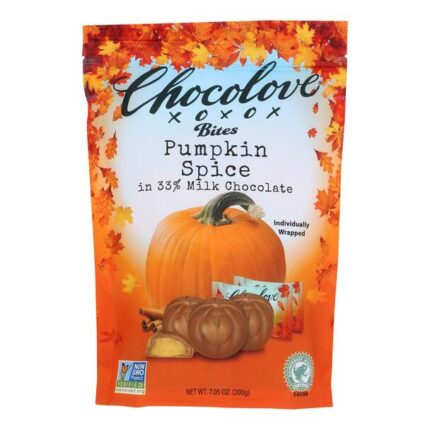 Chocolove, Pumpkin Spice In 33% Milk Chocolate Bites, Case Of 8, 7.05 Oz