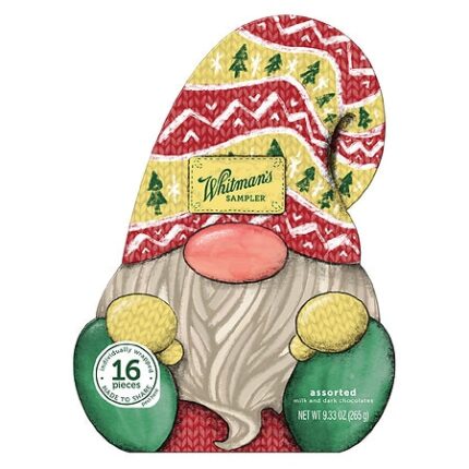 R Stover, Whitman'S Milk And Dark Chocolate Assortment Gnome Holiday Gift Box, Case Of 6, 9.33 Oz