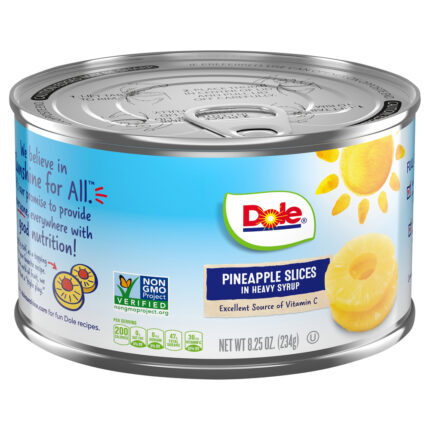 Dole, Pineapple Slices In Heavy Syrup Can, Case Of 12, 8.25 Oz