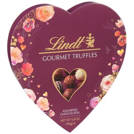 Lindt, Valentine Gourmet Truffles Heart Gift Box Assorted, Case Of 6, 6.8 Oz