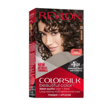 Revlon, Colorsilk Beautiful Color Permanent Hair Color 30 Dark Brown, Case Of 3, 1 Ct