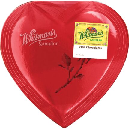 Russell Stover, Whitman'S Assorted Chocolate Red Sampler Heart Box, Case Of 12, 3.1 Oz