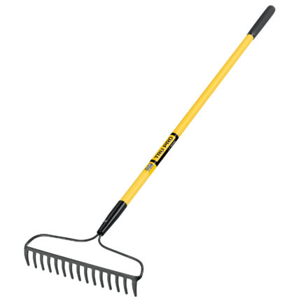 Forged Bow Rake, 16 Teeth, Fiberglass Handle,10"  Grip