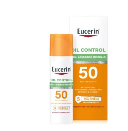 Eucerin, Sun Oil Control Spf 50 Face Sunscreen Lotion Bottle, Case Of 3, 2.5 Fl Oz