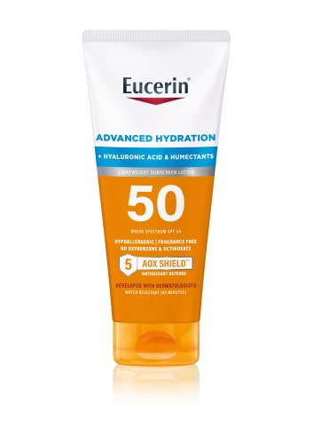 Eucerin, Sun Advanced Hydration Spf 50 Sunscreen Lotion Tube, Case Of 3, 5 Fl Oz
