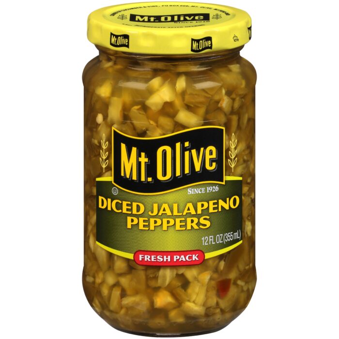 Mt. Olive, Pickled Peppers Jalapeno Diced Fresh Pack, Case Of 12, 12 Fl Oz - Image 1