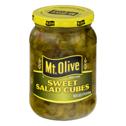 Mt. Olive, Pickles Sweet Salad Cubes Jar, Case Of 12, 16 Fl Oz