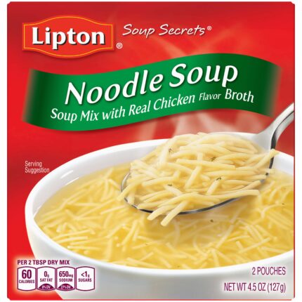 Lipton, Soup Secrets Noodle Soup Mix With Real Chicken Flavor Broth, Case Of 24, 4.5 Oz