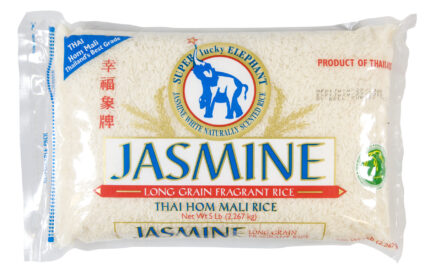 Super Lucky Elephant, Jasmine Long Grain Fragrant Rice, Case Of 8, 5 Lb