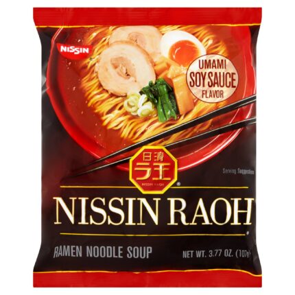 Nissin, Raoh Umami Soy Sauce Flavor Ramen Noodle Soup, Case Of 6, 3.77 Oz