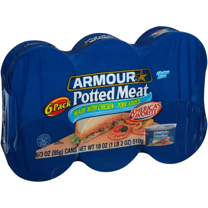 Armour, 6 Cans Potted Meat, Case Of 8, 3 Oz - Image 1