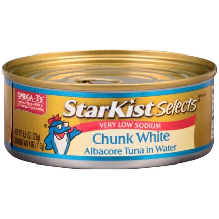 Starkist, Selects Very Low Sodium Chunk White Albacore Tuna In Water Can, Case Of 12, 4.5 Oz