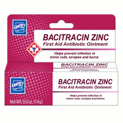 Lucky, Bacitracin Zinc First Aid Antibiotic Ointment. For Minor Cuts, Scrapes, And Burns. Prevents Wound Infection. Useful For Diaper Rash., Case Of 24, .5 Oz