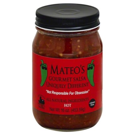 Mateo`S, Gourmet Salsa Hot Gluten Free, Case Of 6, 16 Oz