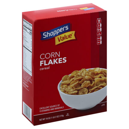 Shoppers Value, Corn Flakes Cereal, Case Of 12, 18 Oz