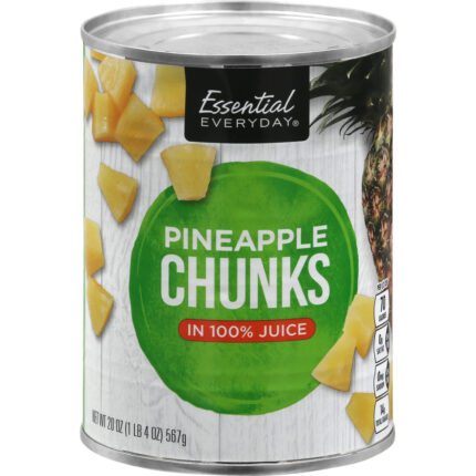 Essential Everyday, Pineapple Chunks, Case Of 24, 20 Oz