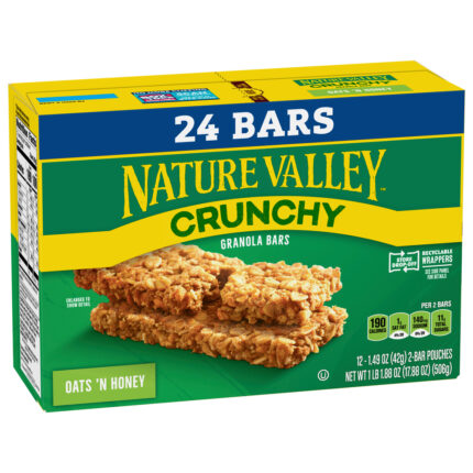 Nature Valley, Granola Bars Crunchy Oats And Honey, Case Of 6, 17.8 Oz